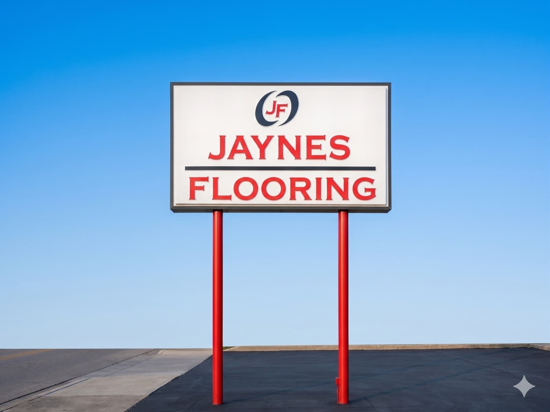Aerial view of the Jaynes Flooring showroom property
